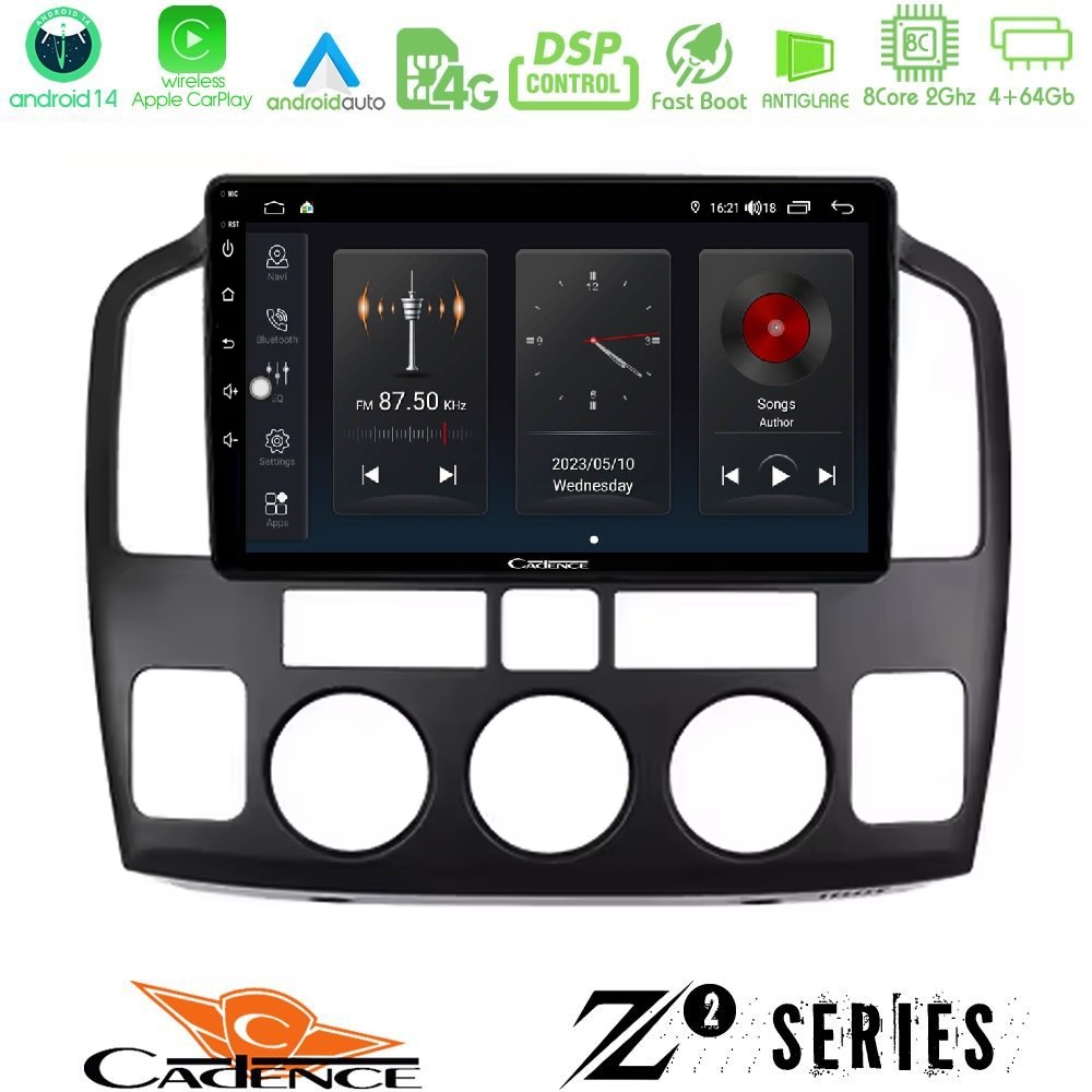Cadence Z2 Series 8Core Android14 4+64GB Suzuki Grand Vitara 2003-2005 Navigation Multimedia Tablet 9" Με Carplay & Android Auto