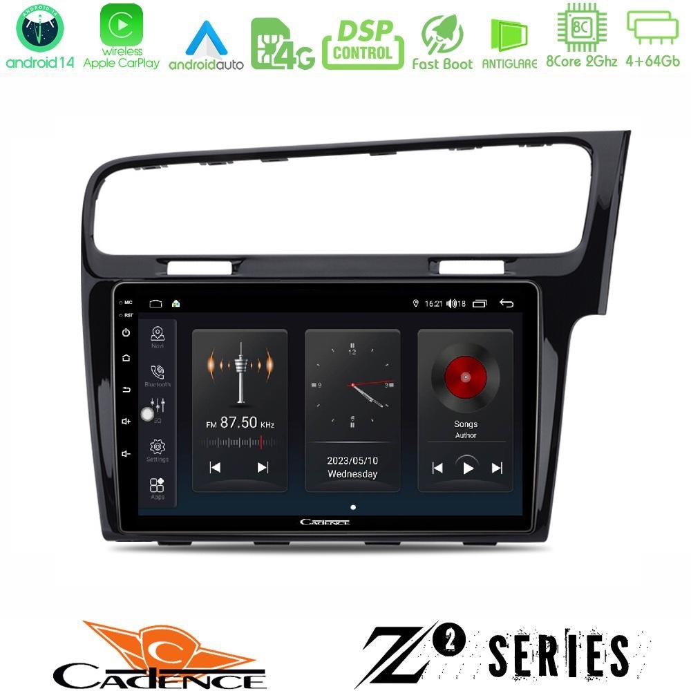 Cadence Z2 Series 8Core Android14 4+64GB  VW GOLF 7 RHD Navigation Multimedia Tablet 10" Με Carplay & Android Auto