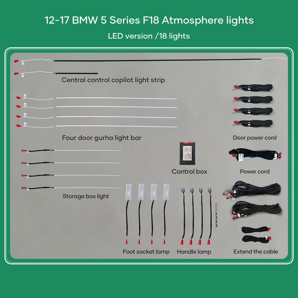 DIQ AMBIENT BMW S.5 (F10-F11-F18) mod. 2012-2017 (Digital iQ Ambient Light for BMW Series 5 mod.2012-2017 with 18 Lights