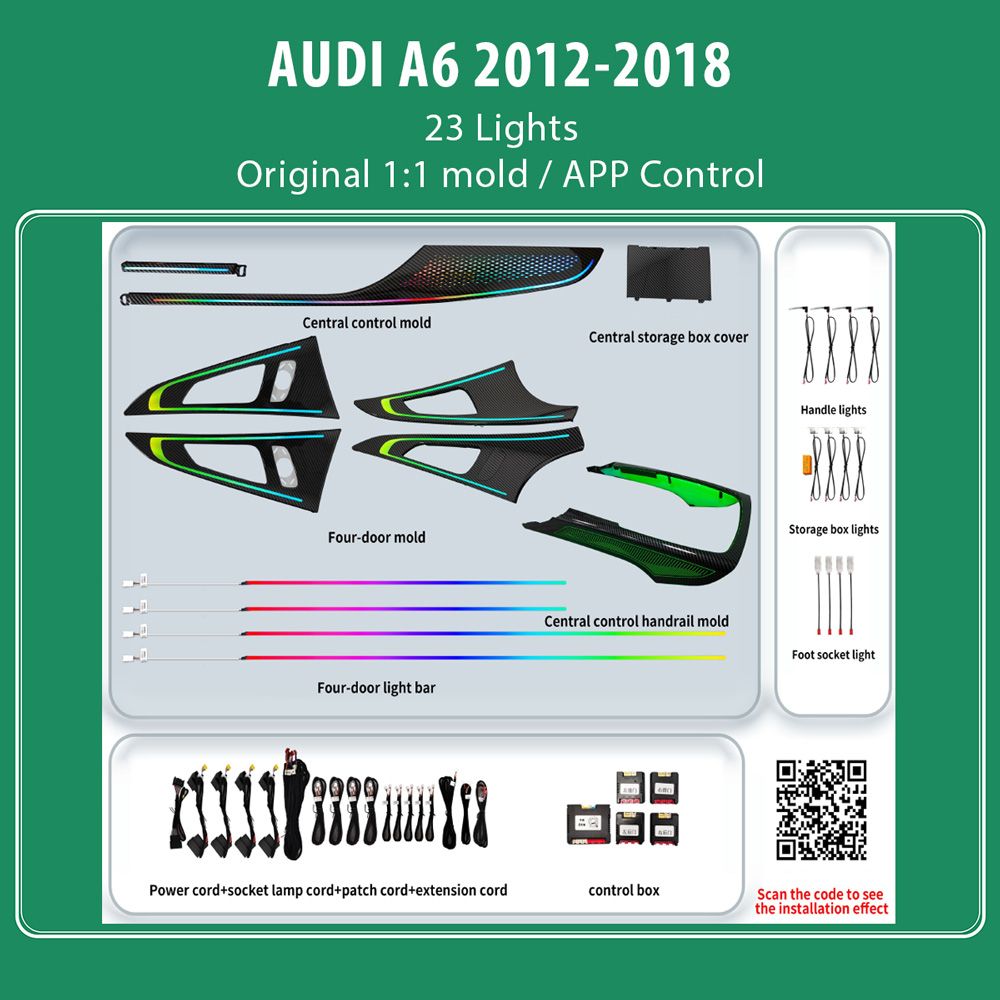DIQ AMBIENT AUDI A6 TRIM (Digital iQ Ambient Light for Audi A6 mod. 2012-2018 with 23 Lights