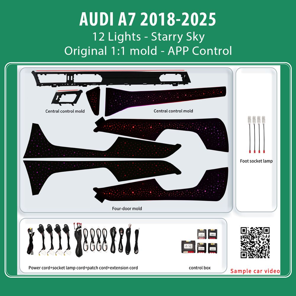 DIQ AMBIENT AUDI A7 STARRY SKY TRIM (Digital iQ Ambient Light for Audi A7 mod. 2018-2025 with 12 Lights