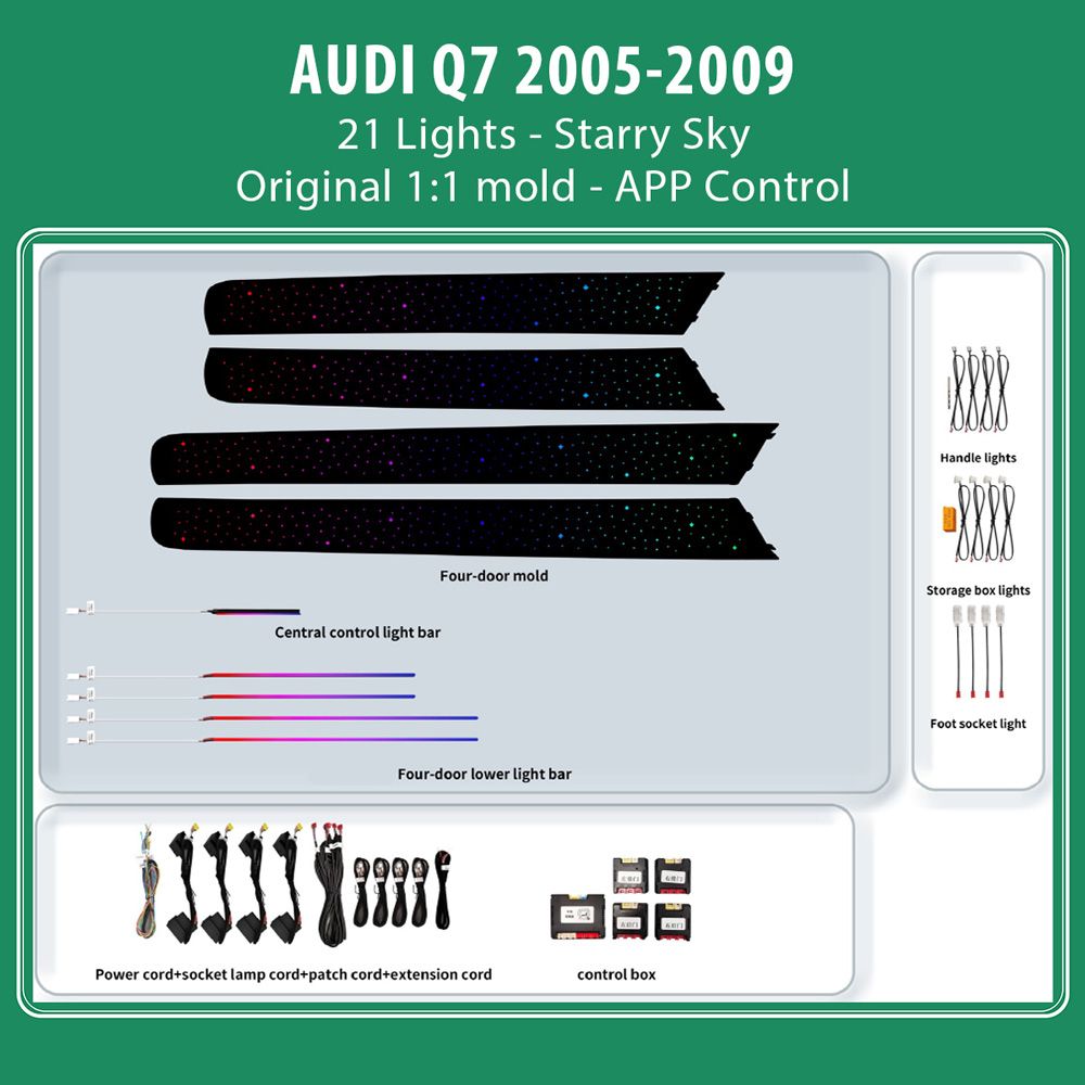 DIQ AMBIENT AUDI Q7 TRIM (4L) (Digital iQ Ambient Light for Audi Q7 mod. 2005-2010 with 21 Lights