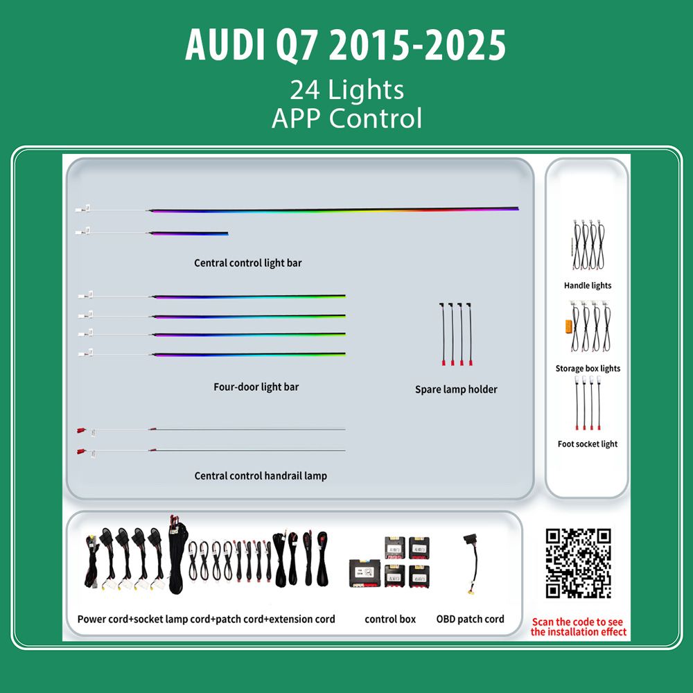 DIQ AMBIENT AUDI Q7 HC-AD05 (Digital iQ Ambient Light for Audi Q7 mod. 2015-2025 with 24 Lights)