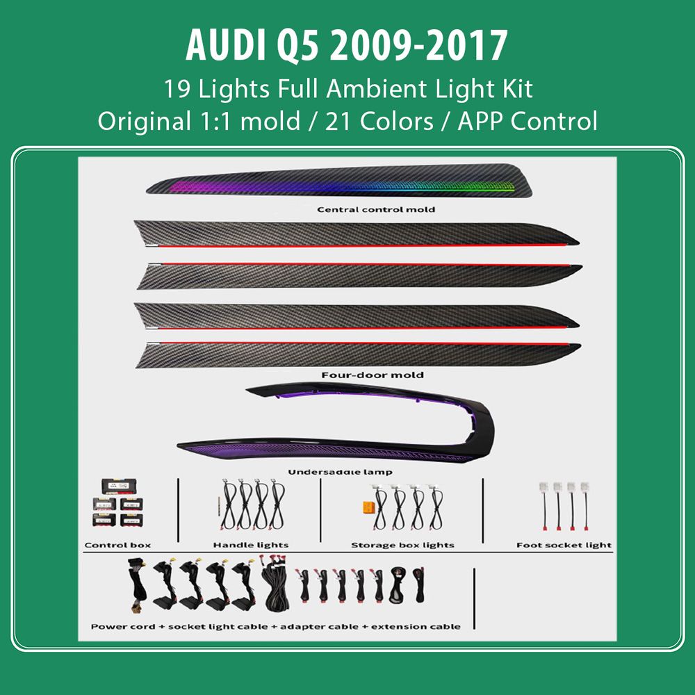 DIQ AMBIENT AUDI Q5 FULL (8R) (Digital iQ Ambient Light for Audi Q5 mod. 2008-2017 with 19 Lights)