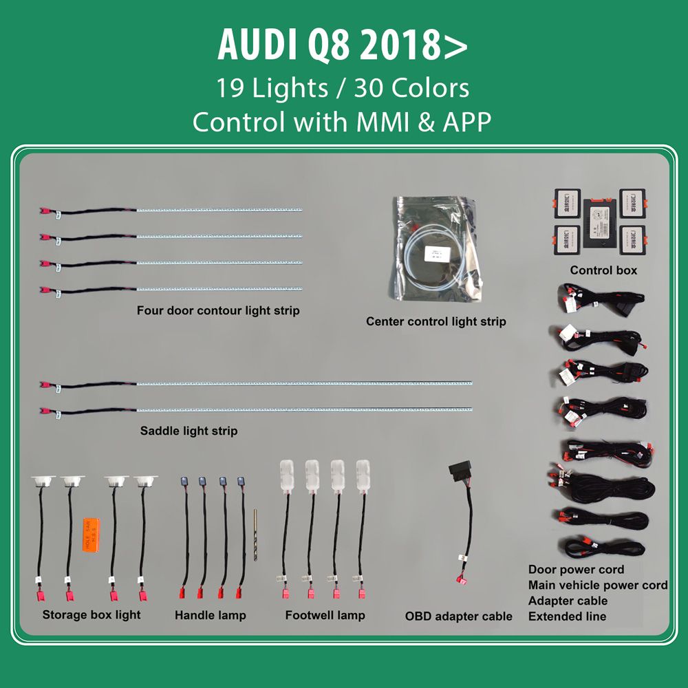 DIQ AMBIENT AD12-WX  (Digital iQ Ambient Light for Audi Q8 mod. 2018+ with 19 Lights)