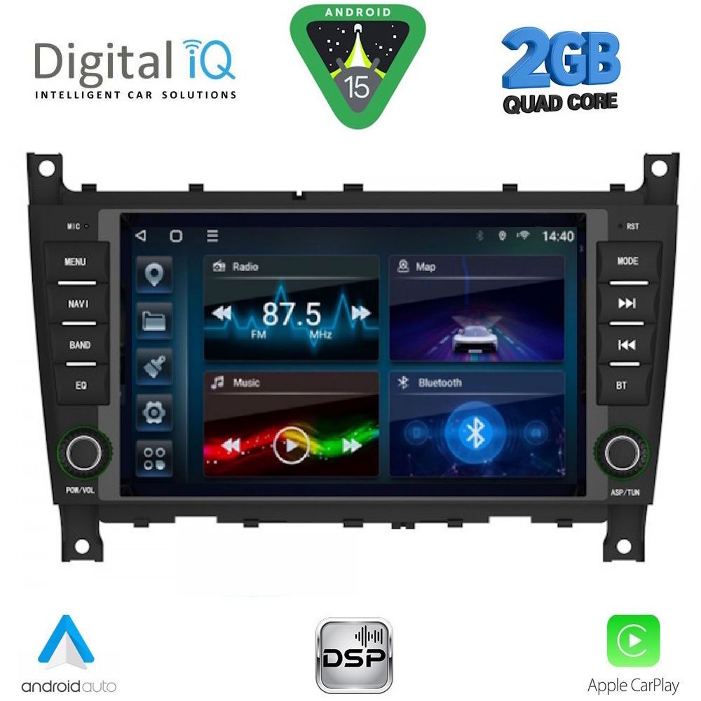 DIGITAL IQ BLD 093_CPA (7" DECK) MULTIMEDIA SYSTEM for MERCEDES C (W203) - CLK (W209) mod. 2004-2008