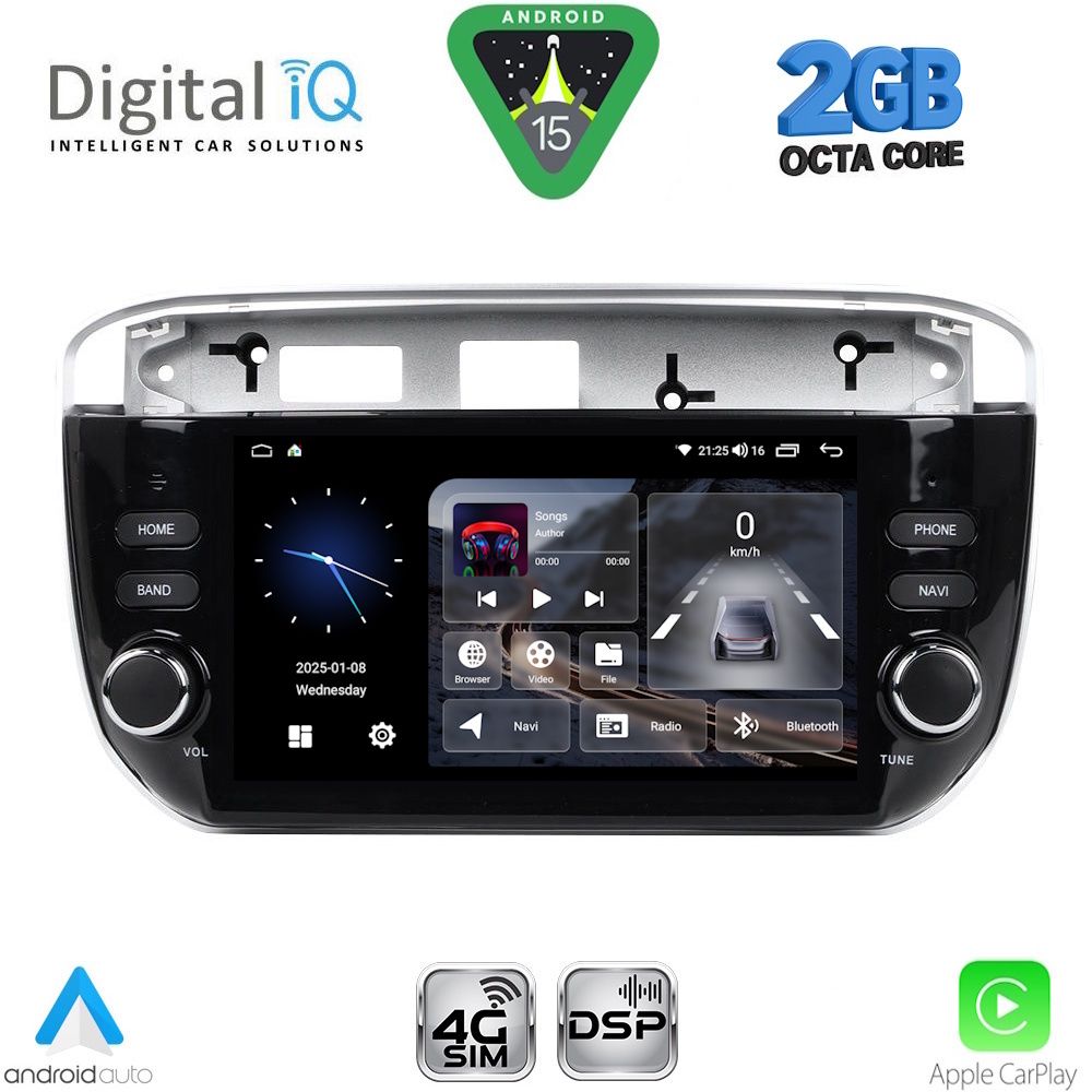 DIGITAL IQ BLF 364_CPA (7" DECK) MULTIMEDIA SYSTEM for FIAT GRANDE PUNTO mod. 2012-2018 – EVO mod. 2009-2018