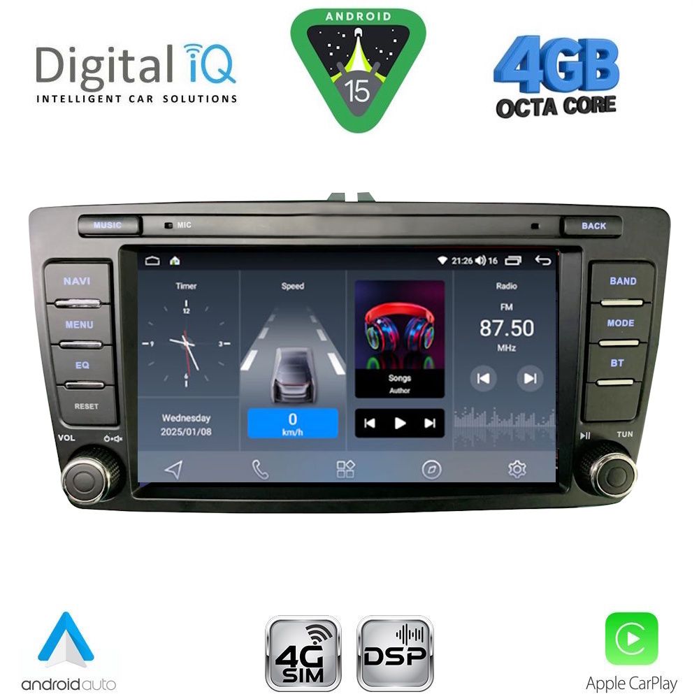 DIGITAL IQ BLG 405_CPA (8″ DECK) MULTIMEDIA OEM for SKODA OCTAVIA 5 mod. 2005-2012