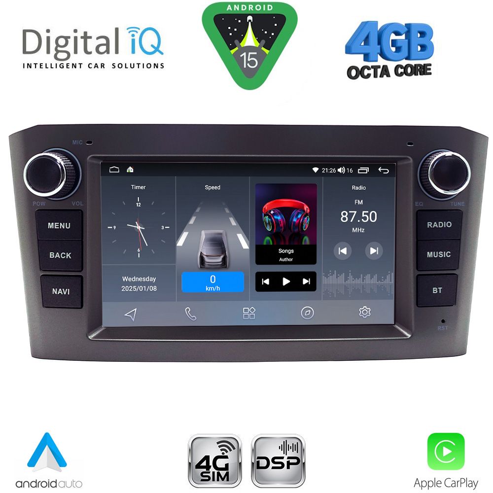 DIGITAL IQ BLG 409BL_CPA (7″ DECK) MULTIMEDIA OEM for TOYOTA AVENSIS (T27) mod. 2009-2016 (BLACK)
