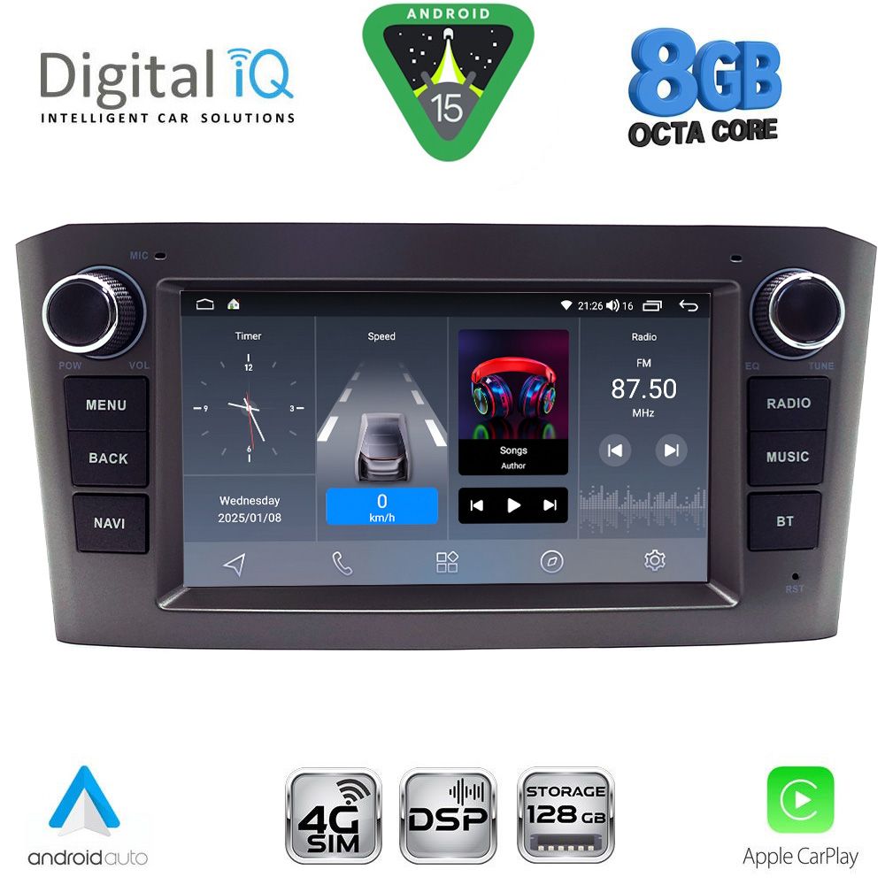 DIGITAL IQ BLM 509BL_CPA (7" DECK) MULTIMEDIA OEM for TOYOTA AVENSIS (T27) mod. 2009-2016 (BLACK)
