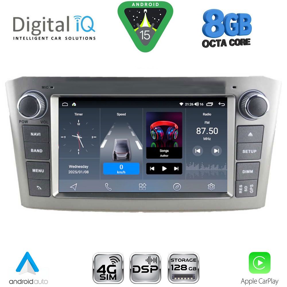 DIGITAL IQ BLM 509SL_CPA (7" DECK) MULTIMEDIA OEM for TOYOTA AVENSIS (T27) mod. 2009-2016 (SILVER)