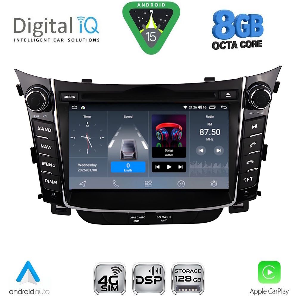 DIGITAL IQ BLM 726_CPA (7" DECK) MULTIMEDIA OEM for HYUNDAI i30 mod. 2012-2017