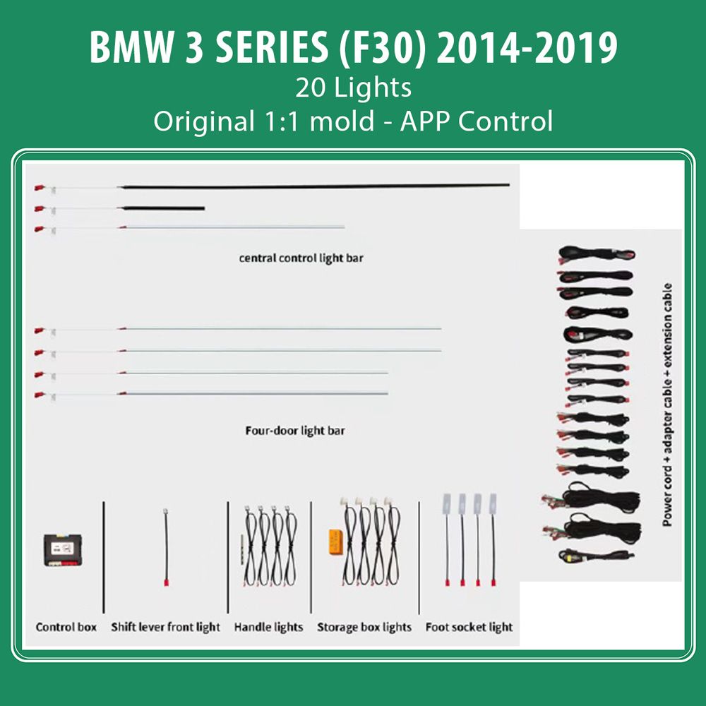 DIQ AMBIENT BMW S.3 (F30) (Digital iQ Ambient Light for BMW Series 3 (F30) mod. 2014-2019 with 20 Lights)