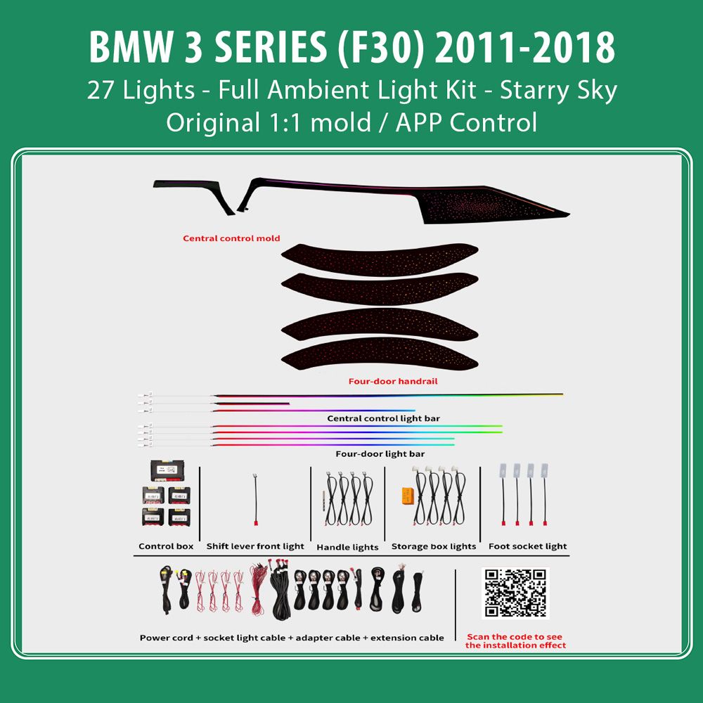 DIQ AMBIENT BMW S.3 BM04M6 FULL (Digital iQ Ambient Light for BMW Series 3 (F30) mod. 2011-2018 with 27 Lights