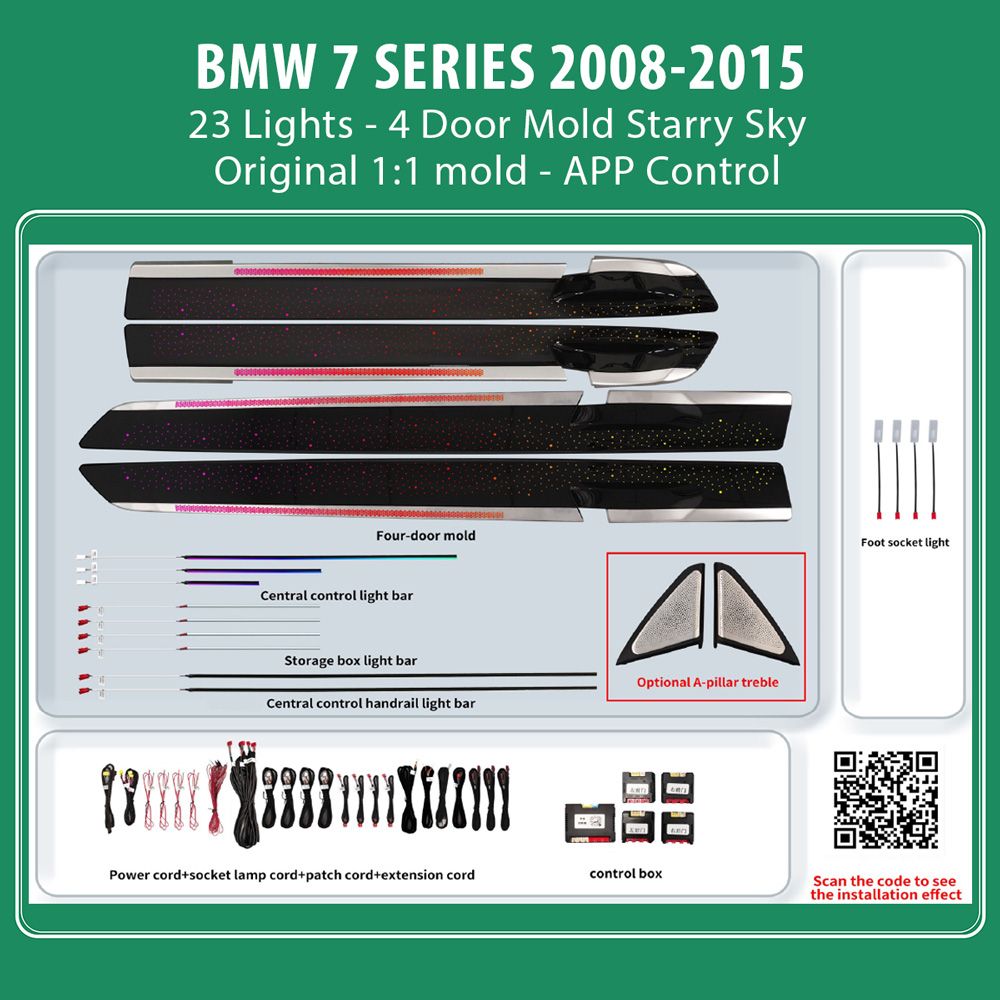 DIQ AMBIENT BMW S.7 BM14Y (Digital iQ Ambient Light for BMW Series 7 (F01 - F02) mod. 2008-2015 with 23 Lights