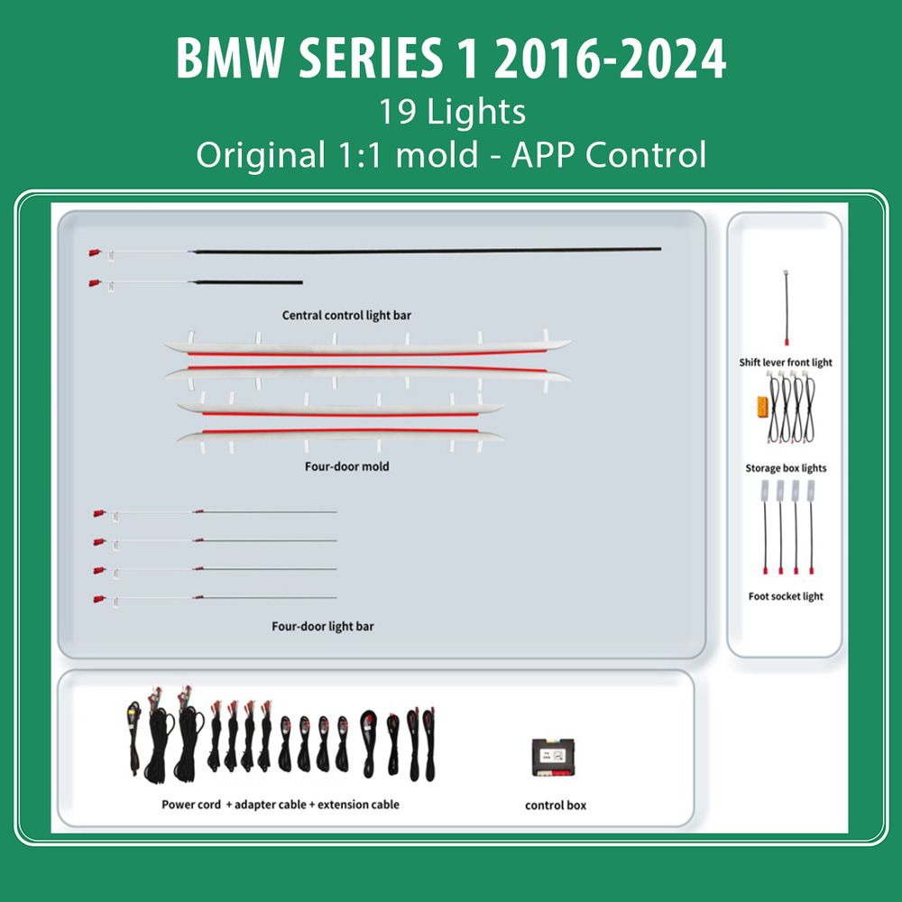 DIQ AMBIENT BMW S.1 (F40) TRIM (Digital iQ Ambient Light for BMW Series 1 mod. 2016-2024 with 19 Lights)