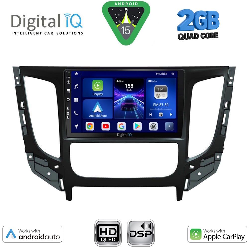 DIGITAL IQ BXC 3437_CPAA CLIMA (9inc) MULTIMEDIA TABLET for MITSUBISHI L200 mod. 2015-2019 with CLIMA