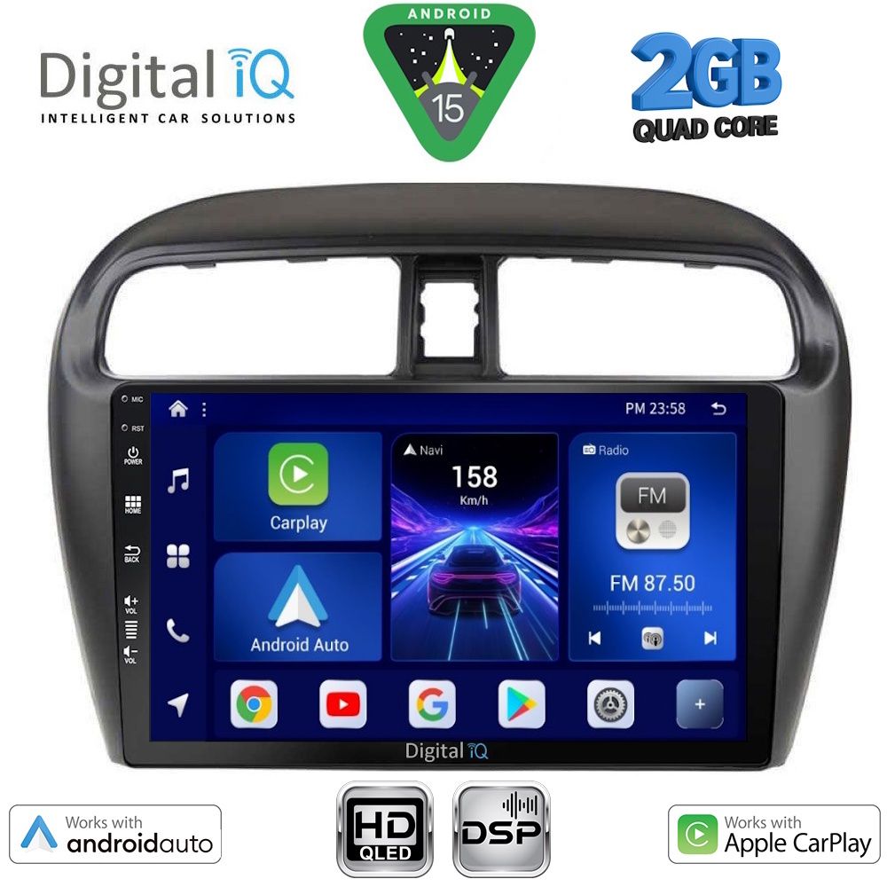 DIGITAL IQ BXC 3448_CPAA (9inc) MULTIMEDIA TABLET for MITSUBISHI SPACESTAR mod. 2013-2020