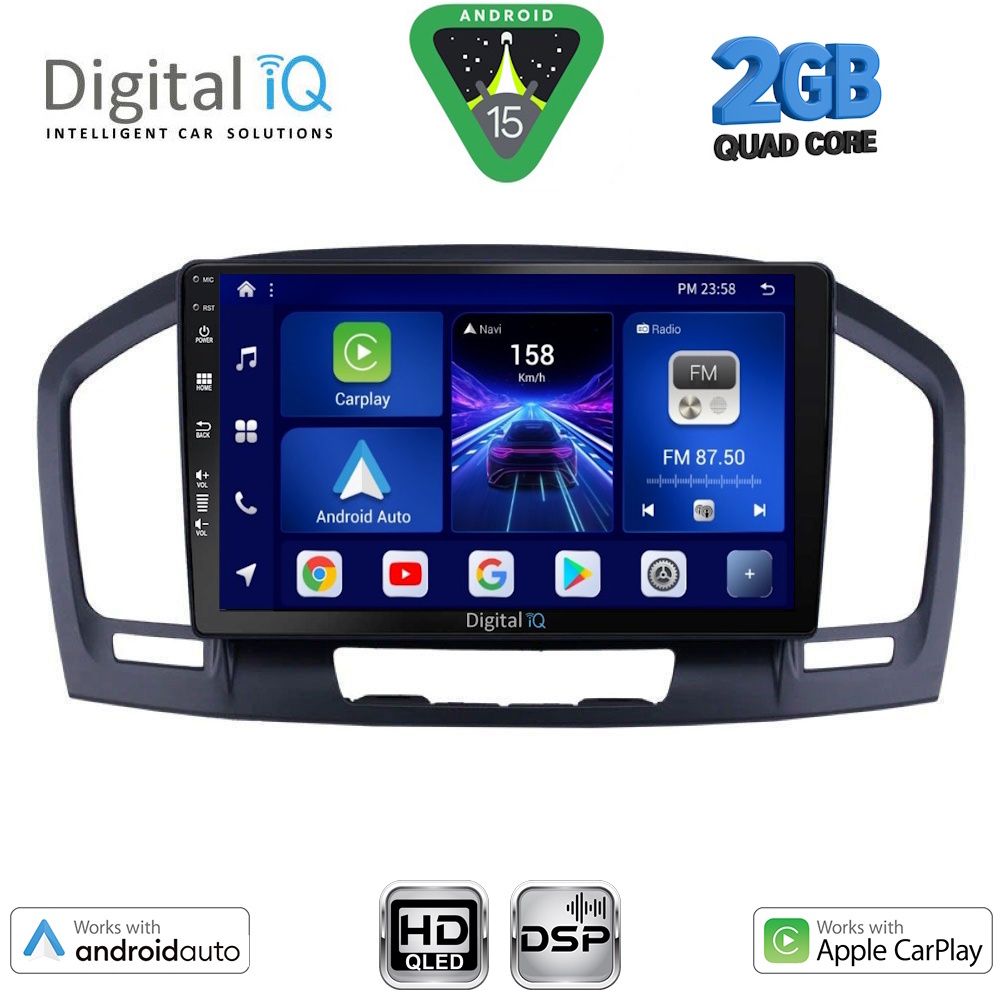 DIGITAL IQ BXC 3491BL_CPAA (9inc) MULTIMEDIA TABLET for OPEL INSIGNIA mod. 2008-2013 (BLACK)