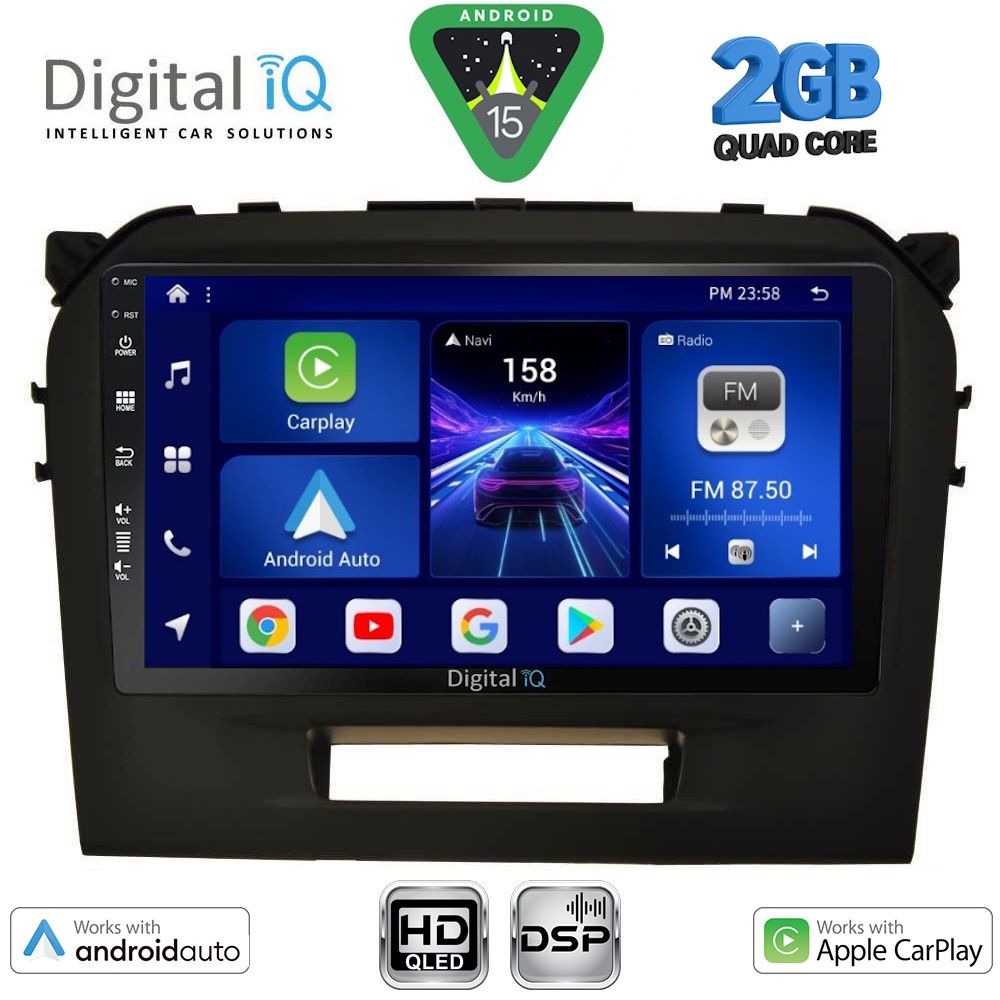 DIGITAL IQ BXC 3697BL_CPAA (9inc) MULTIMEDIA TABLET for SUZUKI VITARA mod. 2016-2025 (BLACK)