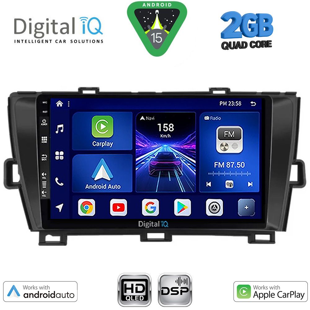 DIGITAL IQ BXC 3726BL_CPAA (9inc) MULTIMEDIA TABLET for TOYOTA PRIUS mod. 2009-2015 (BLACK)