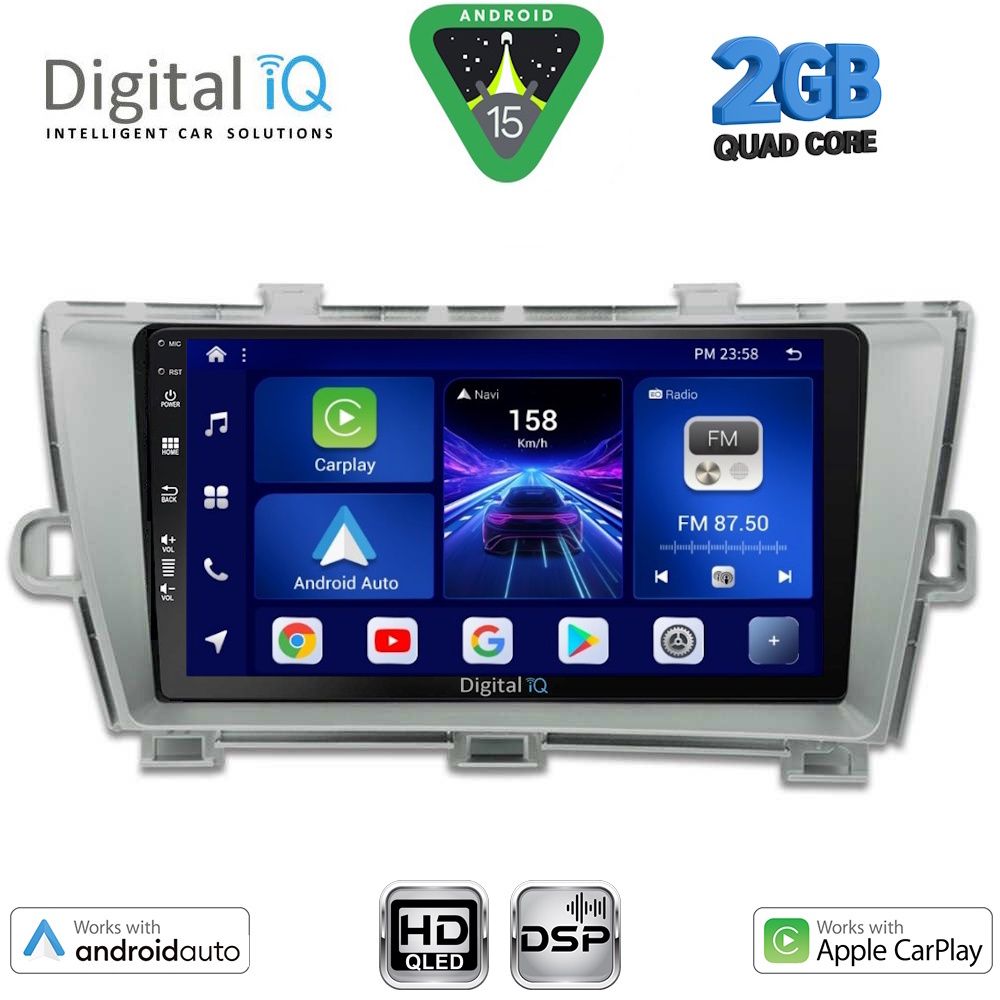 DIGITAL IQ BXC 3726SL_CPAA (9inc) MULTIMEDIA TABLET for TOYOTA PRIUS mod. 2009-2015 (SILVER)