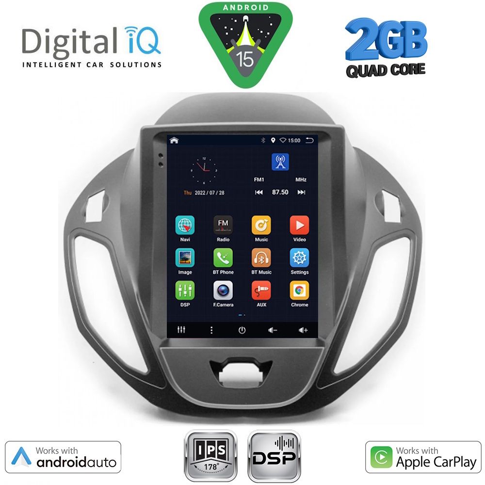 DIGITAL IQ BXC 3880_CPAA TESLA STYLE for FORD TOURNEO COURIER mod. 2014-2024