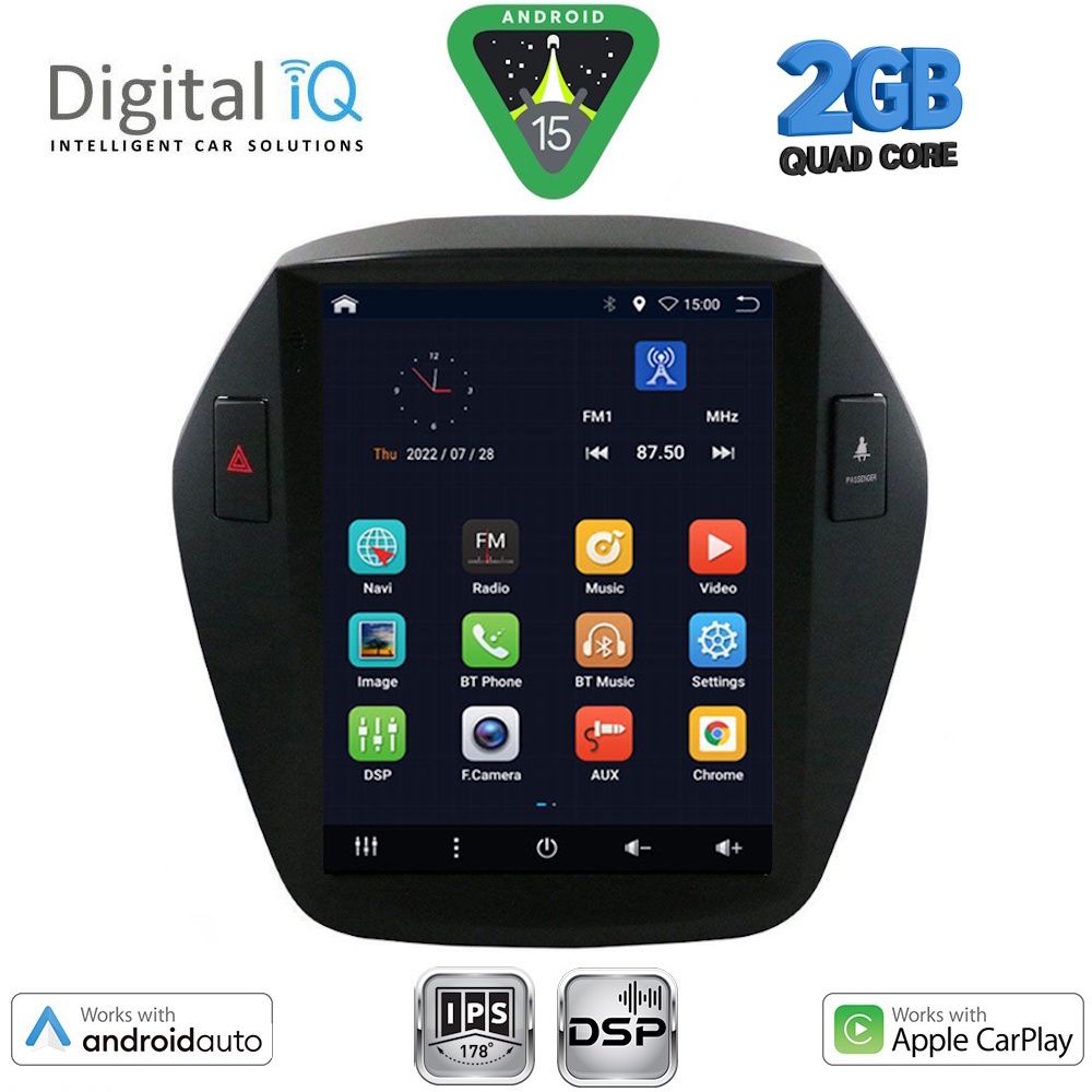 DIGITAL IQ BXC 3896_CPAA TESLA STYLE for HYUNDAI IX35 mod. 2010-2015