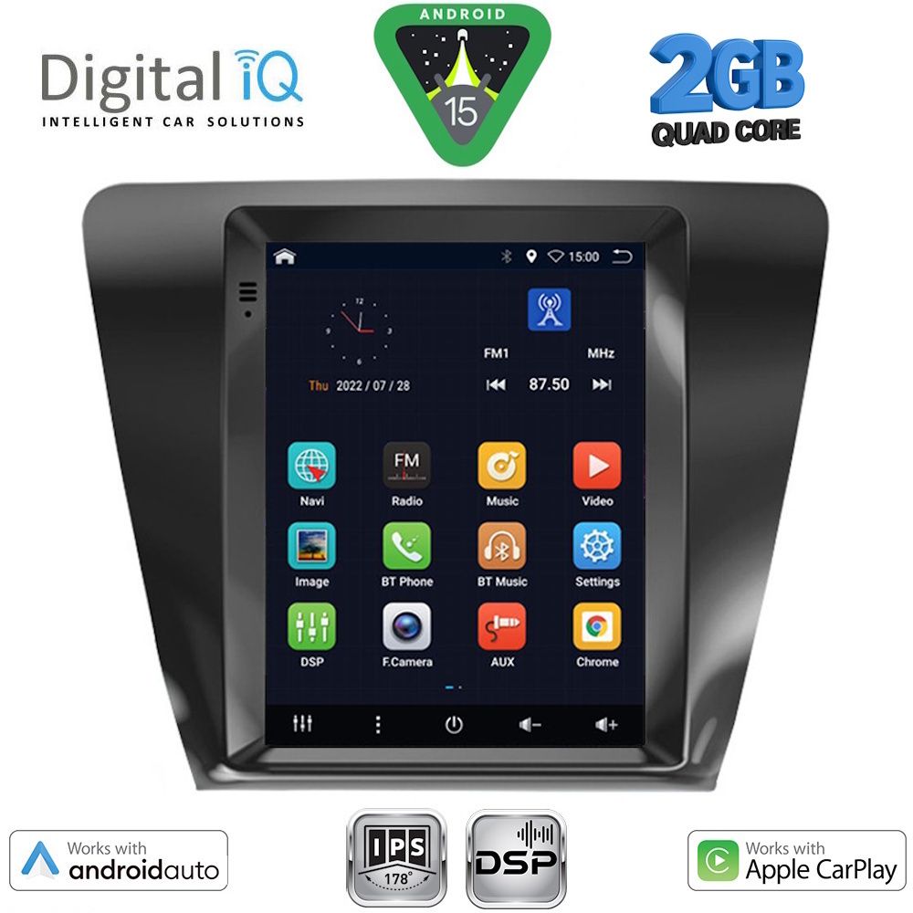 DIGITAL IQ BXC 3917_CPAA TESLA STYLE for SKODA OCTAVIA 7 mod. 2013-2020