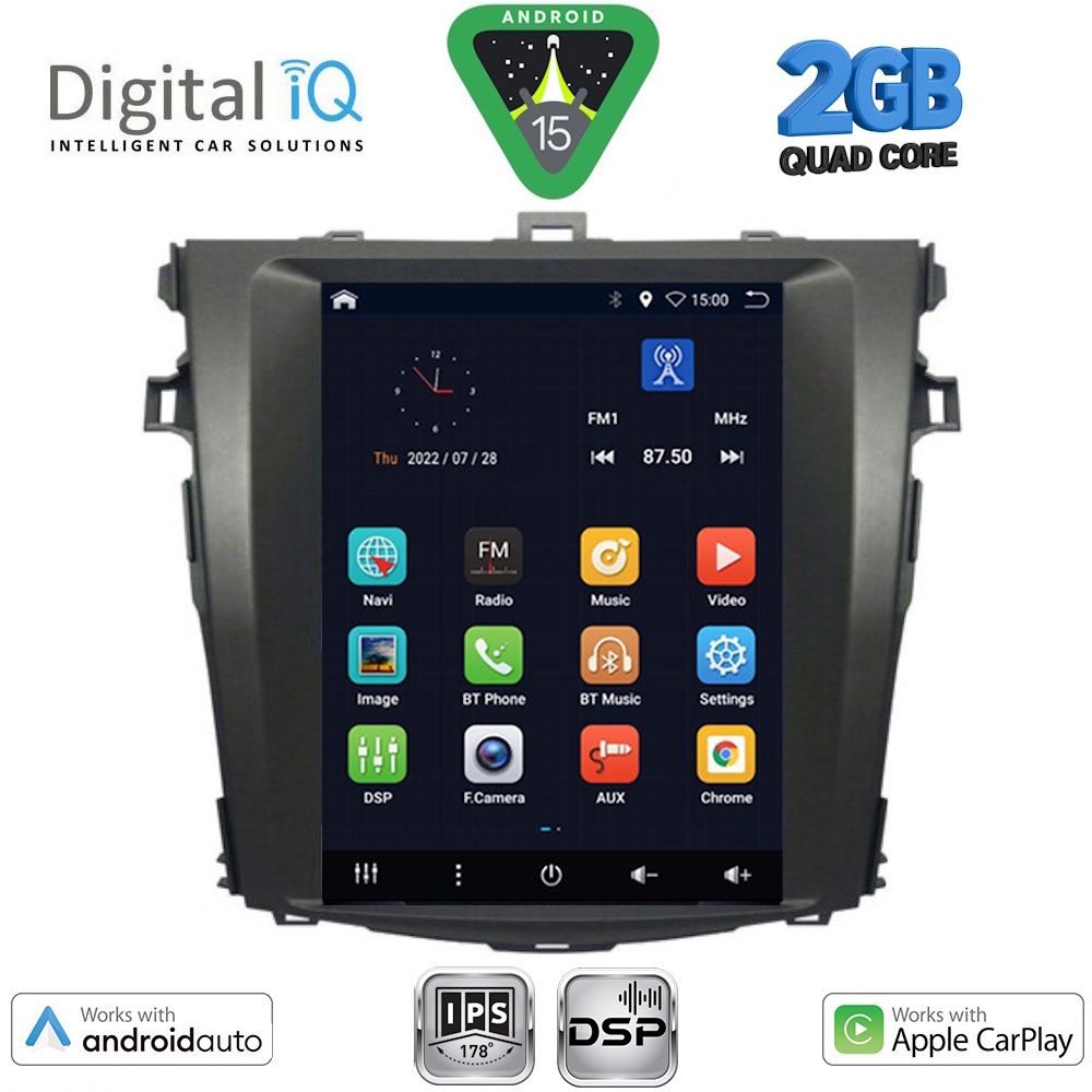DIGITAL IQ BXC 3963_CPAA TESLA STYLE for TOYOTA COROLLA 4D mod. 2006-2012