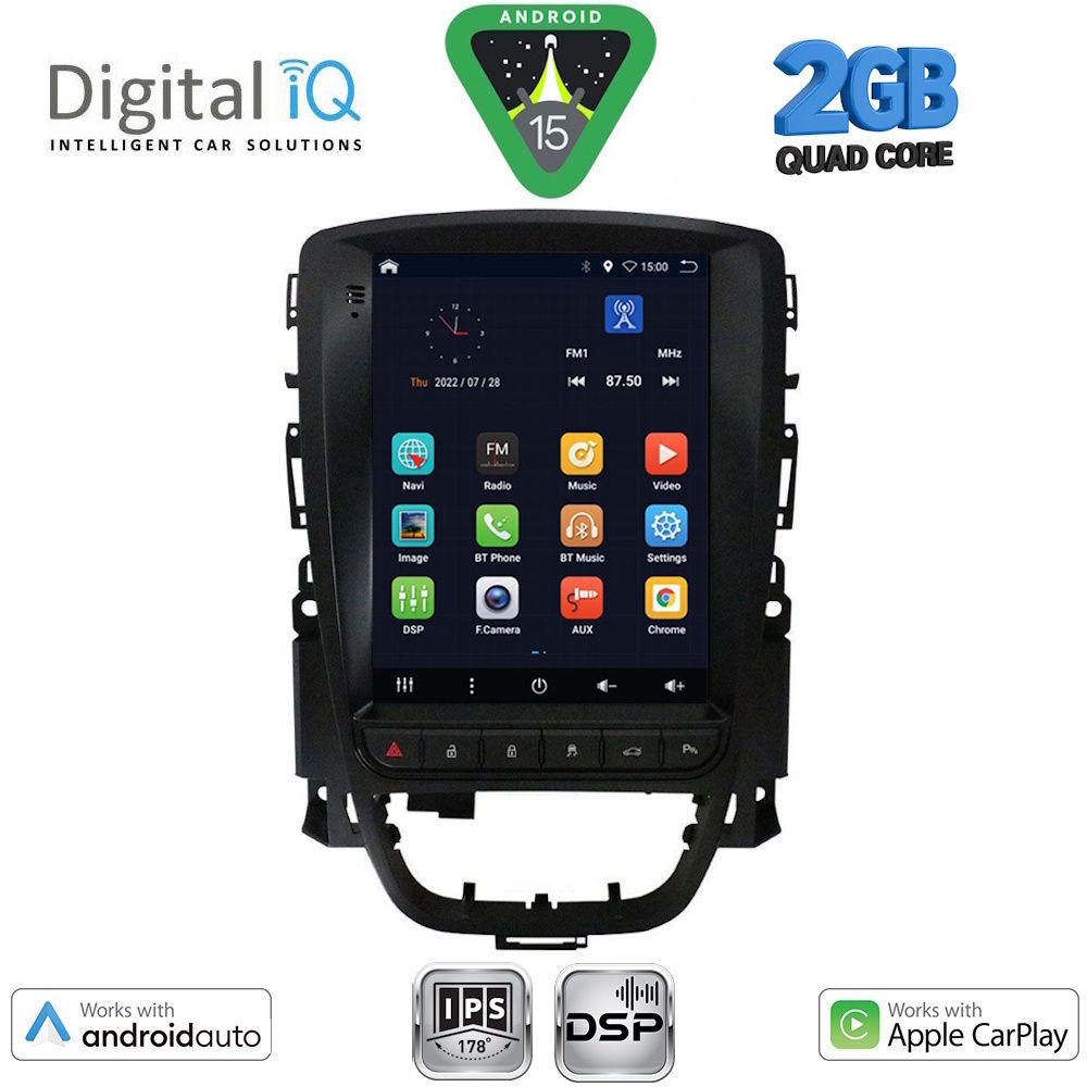 DIGITAL IQ BXC 3972_CPAA TESLA STYLE for OPEL ASTRA J mod. 2011-2016