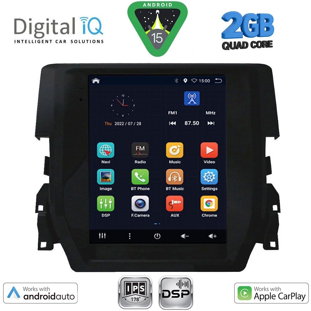 DIGITAL IQ BXC 3975_CPAA TESLA STYLE for HONDA CIVIC mod. 2016-2021