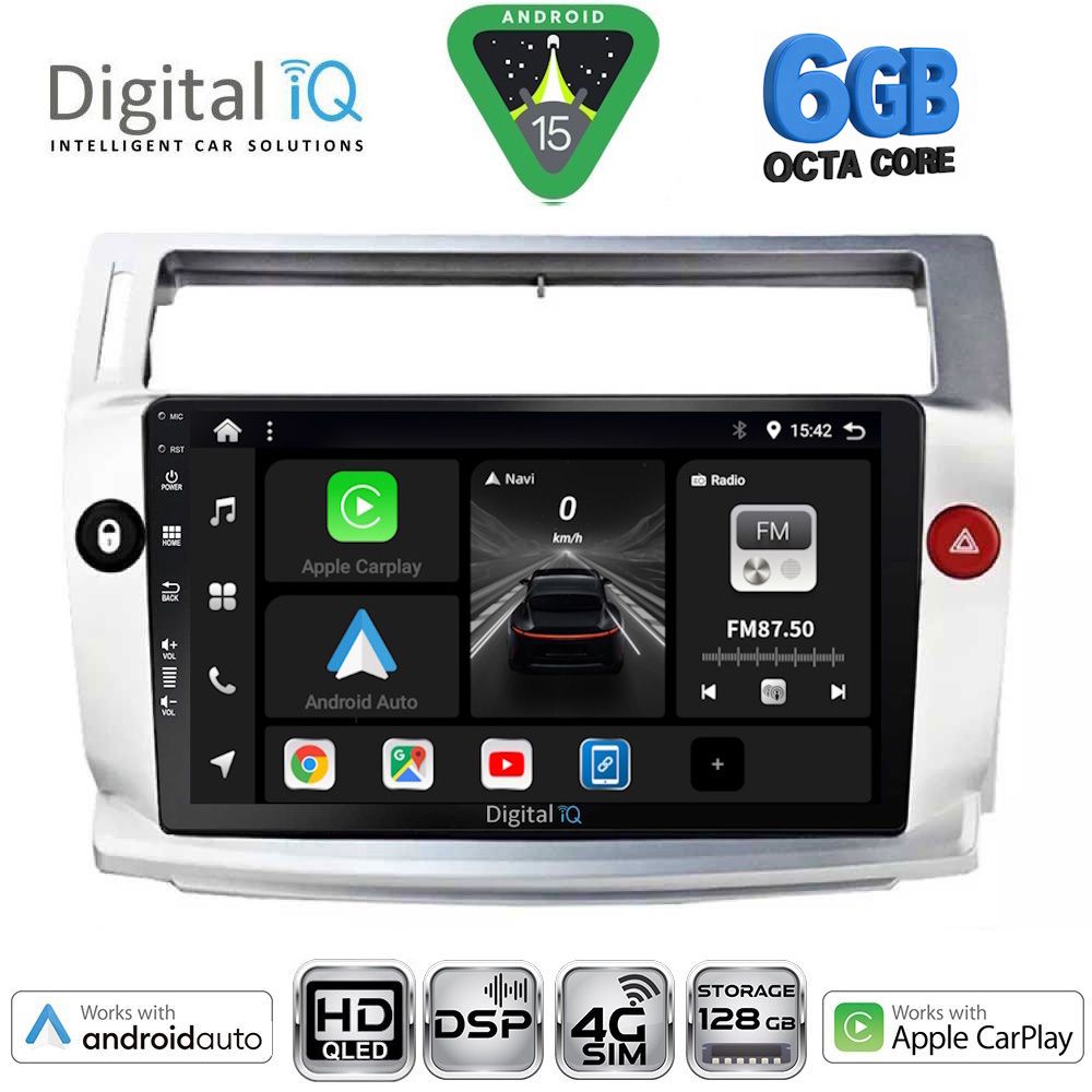 DIGITAL IQ BXF 17084SL_CPAA (9inc) MULTIMEDIA TABLET for CITROEN C4  mod. 2004-2011 (SILVER)
