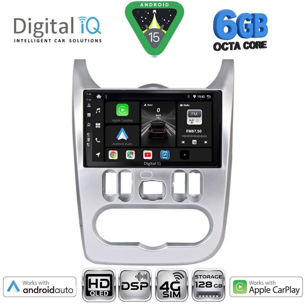 DIGITAL IQ BXF 17101SL_CPAA (9inc) MULTIMEDIA TABLET for DACIA DUSTER – LOGAN – SANDERO mod. 2006-2012 (SILVER)