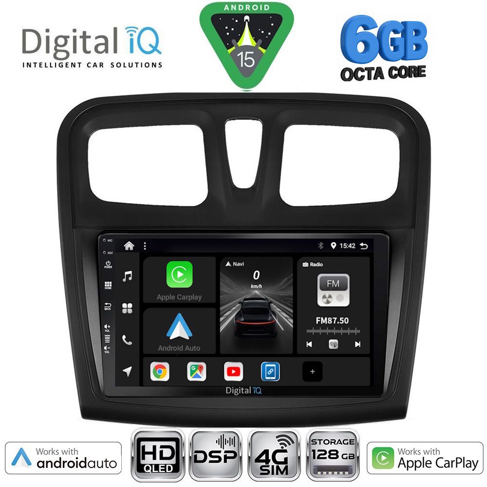 DIGITAL IQ BXF 17108SQ_CPAA (9inc) MULTIMEDIA TABLET for DACIA LOGAN – SANDERO mod. 2012-2019