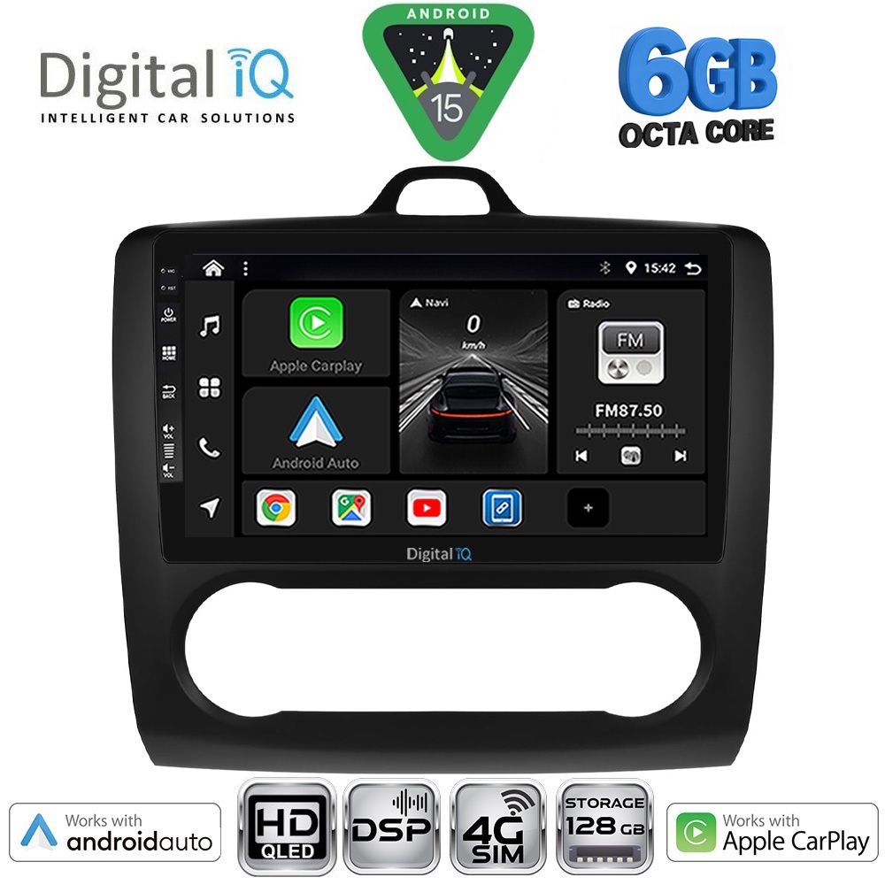 DIGITAL IQ BXF 17156BL_CPAA CLIMA (9inc) MULTIMEDIA TABLET for FORD FOCUS mod. 2005-2012 (BLACK)