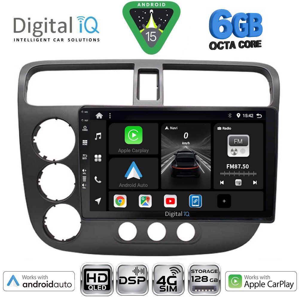 DIGITAL IQ BXF 17187_CPAA (9inc) MULTIMEDIA TABLET for HONDA CIVIC 4D mod. 2001-2006