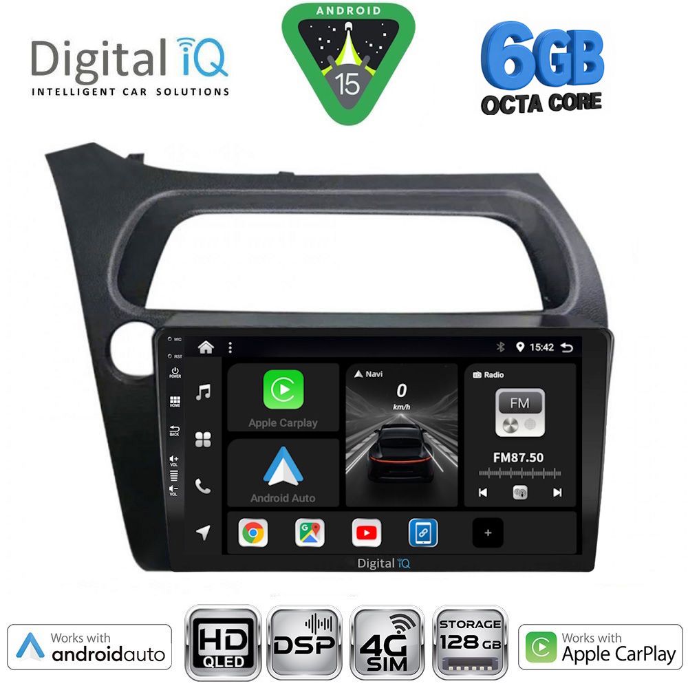 DIGITAL IQ BXF 17189_CPAA (9inc) MULTIMEDIA TABLET for HONDA CIVIC 3D-5D mod. 2006-2012