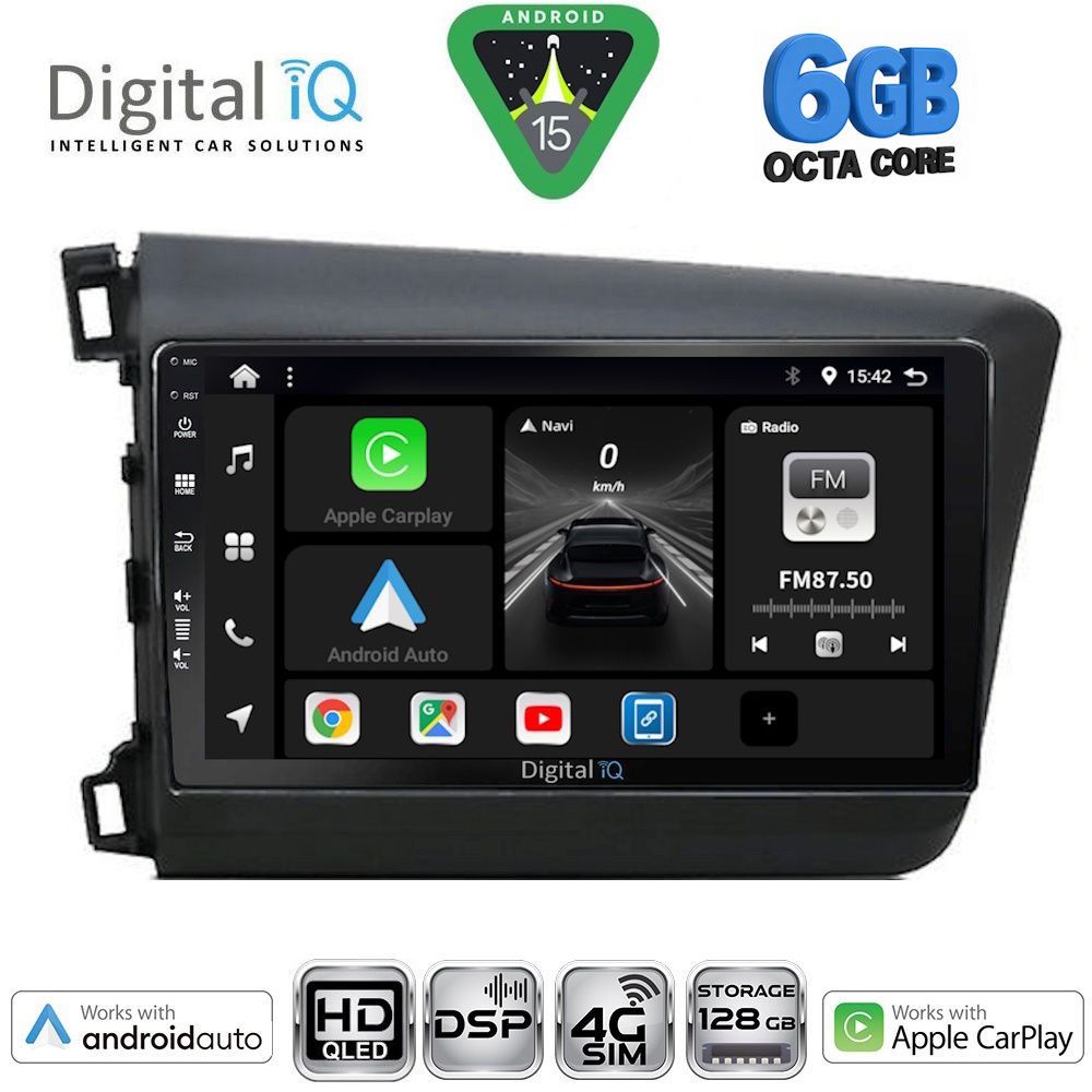 DIGITAL IQ BXF 171904D_CPAA (9inc) MULTIMEDIA TABLET for HONDA CIVIC 4Doors mod. 2012-2016
