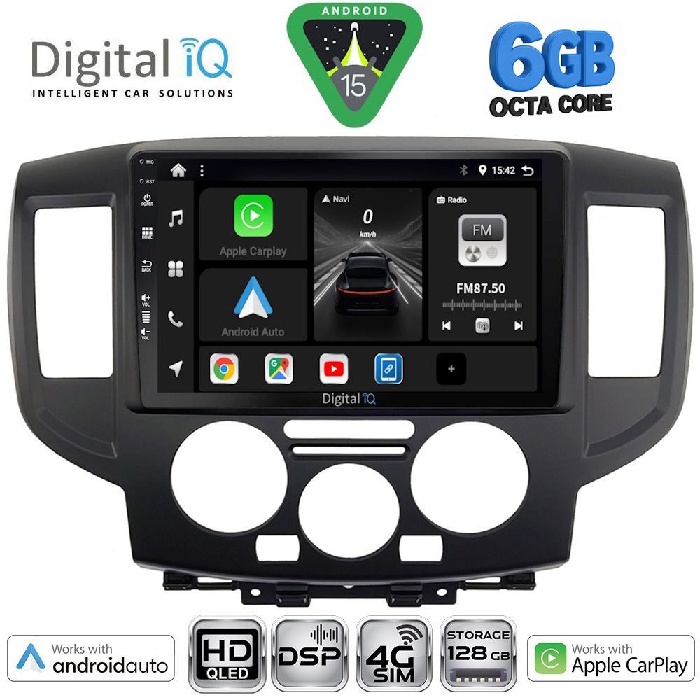 DIGITAL IQ BXF 17458BL_CPAA (9inc) MULTIMEDIA TABLET for NISSAN NV 200 mod. 2009-2020 (BLACK)