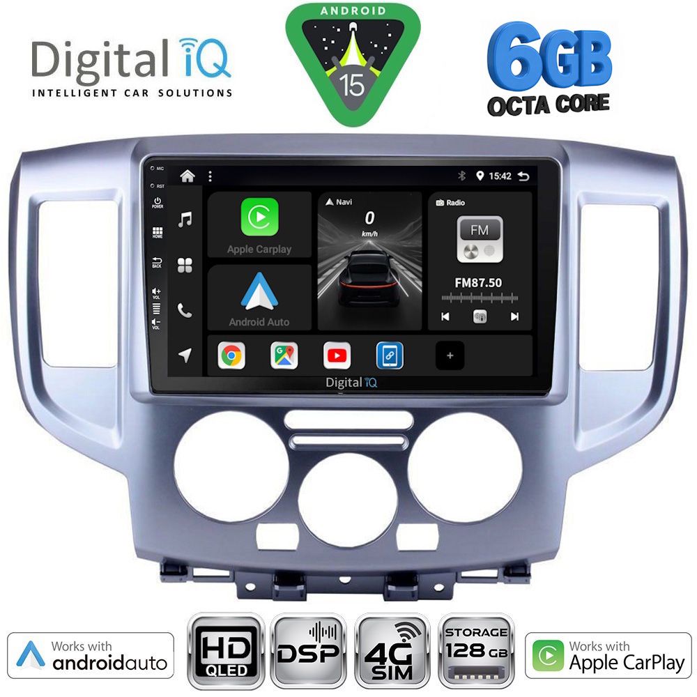 DIGITAL IQ BXF 17458SL_CPAA (9inc) MULTIMEDIA TABLET for NISSAN NV 200 mod. 2009-2020 (SILVER)