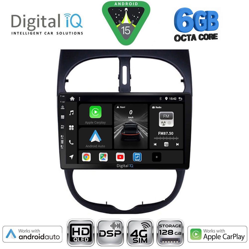 DIGITAL IQ BXF 17506_CPAA (9inc) MULTIMEDIA TABLET for PEUGEOT 206 mod. 1998-2006