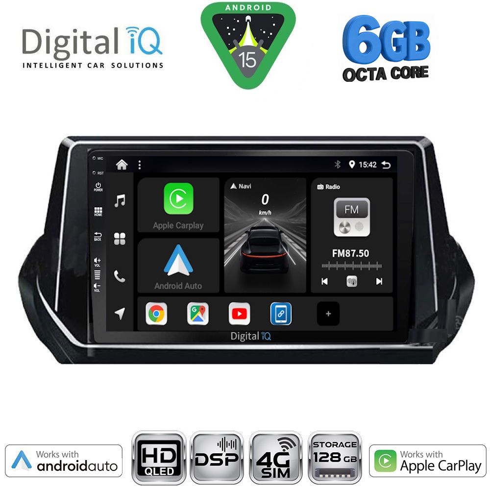 DIGITAL IQ BXF 17509_CPAA (9inc) MULTIMEDIA TABLET for PEUGEOT 208 – 2008 mod. 2021-2026
