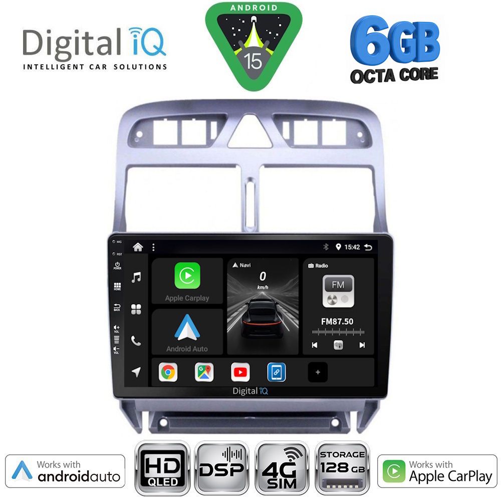 DIGITAL IQ BXF 17512_CPAA (9inc) MULTIMEDIA TABLET for PEUGEOT 307 mod. 2001-2008