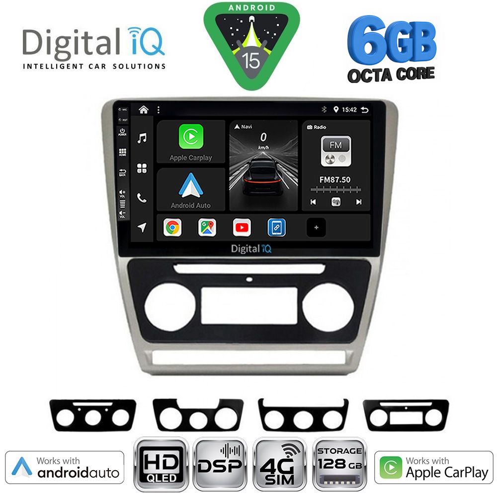 DIGITAL IQ BXF 17595SL_CPAA (10inc) MULTIMEDIA TABLET for SKODA OCTAVIA 5 mod. 2005-2012 (SILVER)
