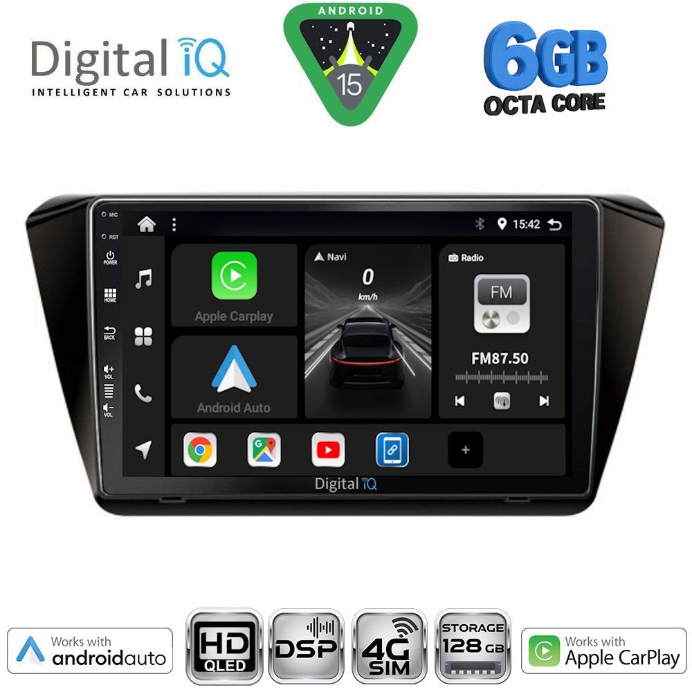 DIGITAL IQ BXF 17605_CPAA (10inc) MULTIMEDIA TABLET for SKODA SUPERB mod. 2015-2023