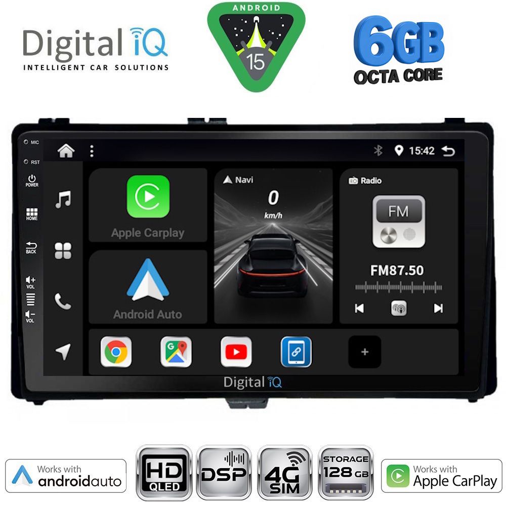 DIGITAL IQ BXF 17703_CPAA (9inc) MULTIMEDIA TABLET for TOYOTA AURIS mod. 2015-2019 – AYGO X mod. 2022-2026 – COROLLA mod. 2017-2019