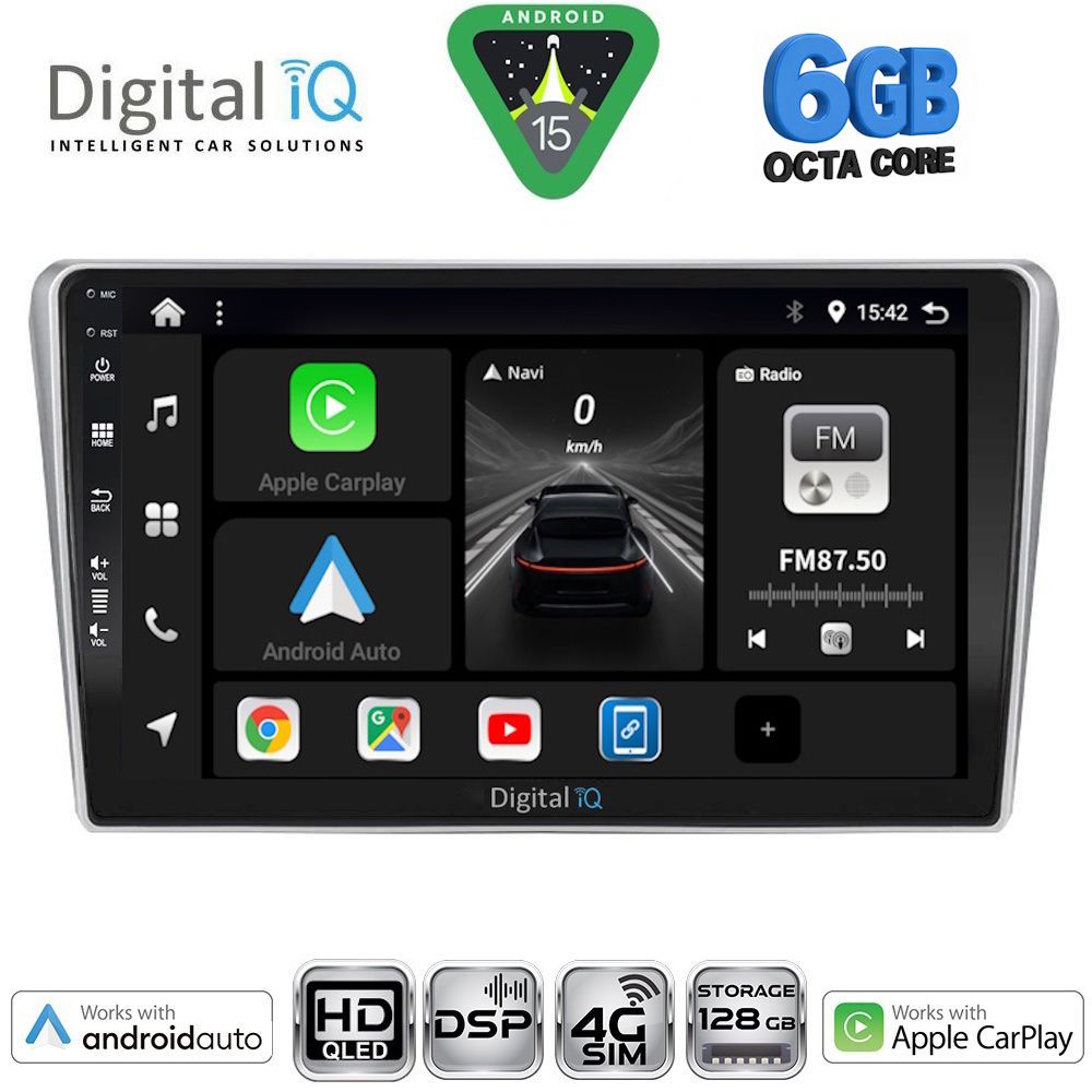 DIGITAL IQ BXF 17704SL_CPAA (9inc) MULTIMEDIA TABLET for TOYOTA AVENSIS (T25) mod. 2003-2009 (SILVER)