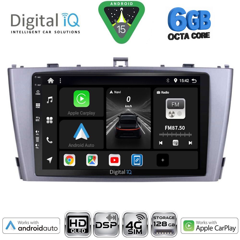 DIGITAL IQ BXF 17705SL_CPAA (9inc) MULTIMEDIA TABLET for TOYOTA AVENSIS (T27) mod. 2009-2015 (SILVER)