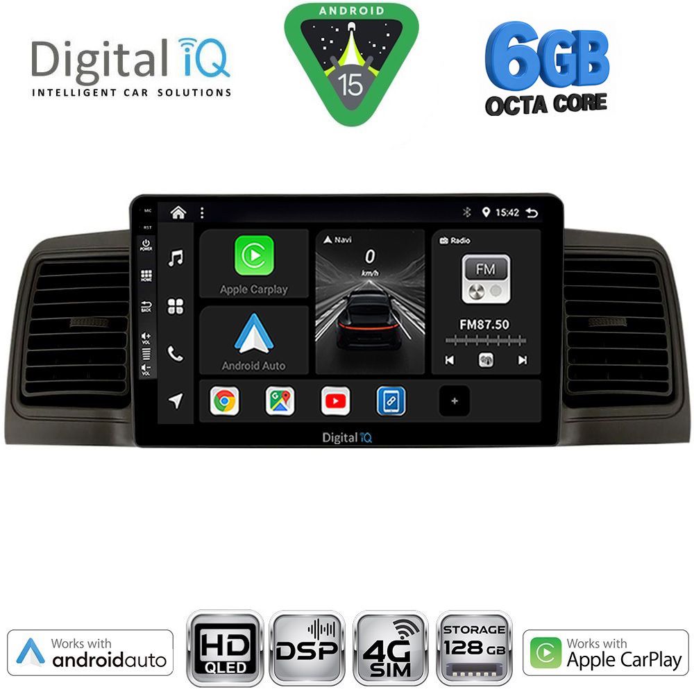 DIGITAL IQ BXF 17712BL_CPAA (9inc) MULTIMEDIA TABLET for TOYOTA COROLLA mod. 2001-2006 (BLACK)
